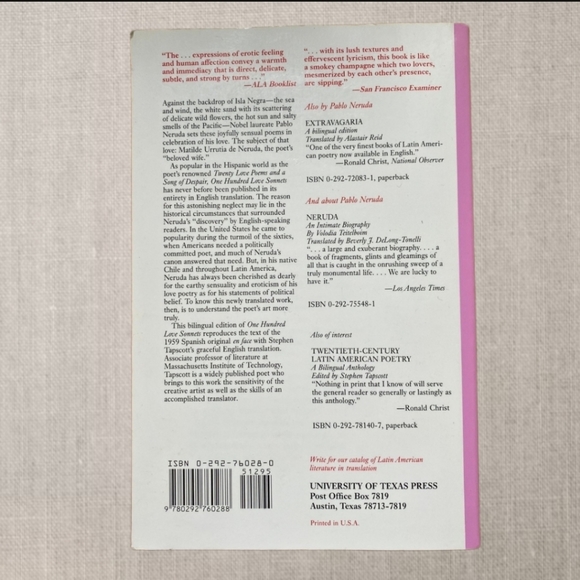 100 Love Sonnets - Cien Sonetos de Amore - Pablo Neruda - 1999 - Picture 2 of 6